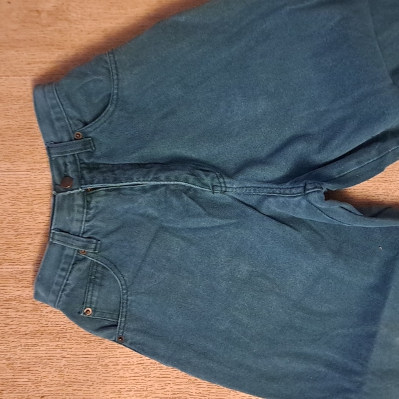 90's forest green high-waisted denim jeans - Picture 2 of 5